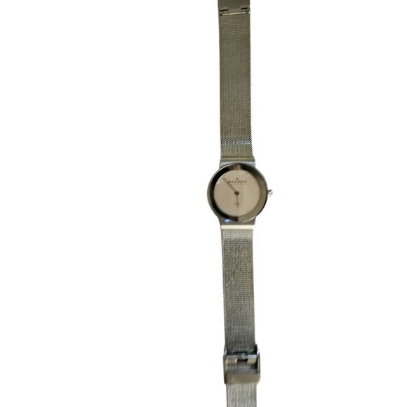 Skagen Denmark Silver Mesh Watch Stainless Steel Slim Minimalist Women’s 358SSSD